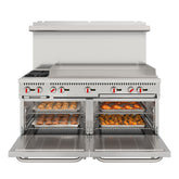 60 in. Dual Oven Commercial Range with 48 in. Griddle and 2 Burners in Stainless-Steel (KM-CRG482-NG)